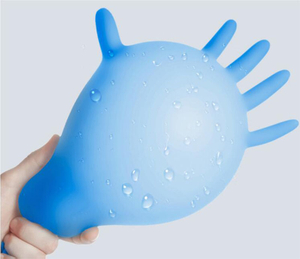 Gant jetable bleu en nitrile sans poudre pour examen médical, sans poudre