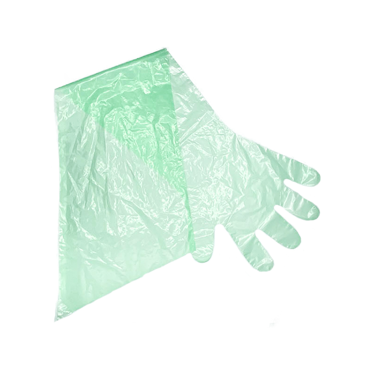 Gants vétérinaires longs en PEHD transparent blanc vert orange 90 cm