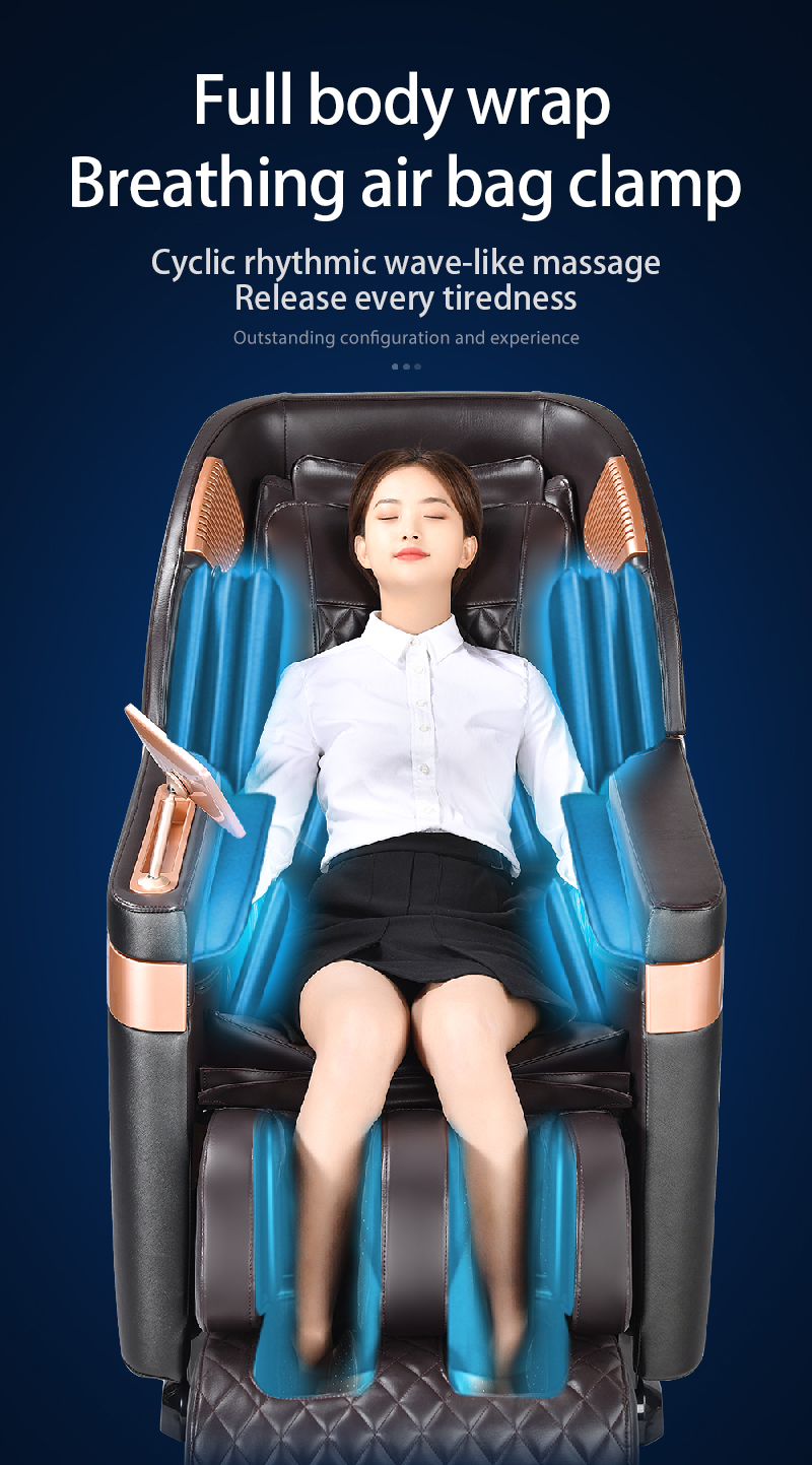 Nouvelle mise à niveau luxe détection intelligente du corps chaleur corps entier 6D semelle Massage Shiatsu contrôle de la synchronisation chaise de Massage avec lumière latérale LED