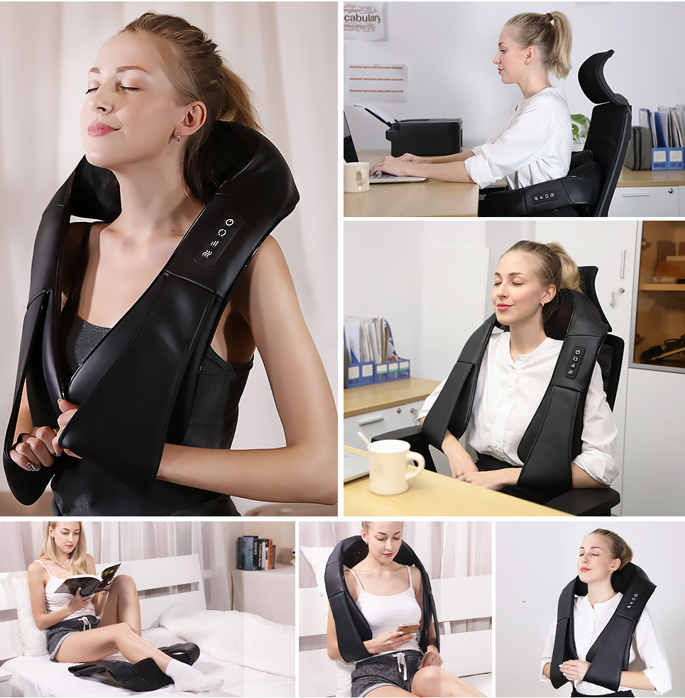 Nouveau bouton intelligent contrôle 3D stimuler le pétrissage humain chauffage Shiatsu cou masseur cervical électrique dos épaule masseur